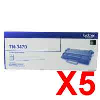 5 x Genuine Brother TN-3470 Toner Cartridge Super High Yield