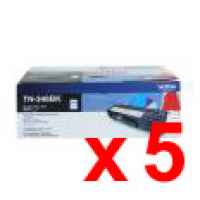 5 x Genuine Brother TN-348BK Black Toner Cartridge High Yield