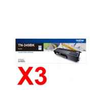 3 x Genuine Brother TN-349BK Black Toner Cartridge Super High Yield