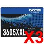 3 x Genuine Brother TN-3605XXL Toner Cartridge Super High Yield