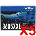 5 x Genuine Brother TN-3605XXL Toner Cartridge Super High Yield