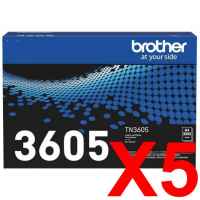 5 x Genuine Brother TN-3605 Toner Cartridge Standard Yield