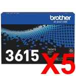 5 x Genuine Brother TN-3615 Toner Cartridge Ultra High Yield