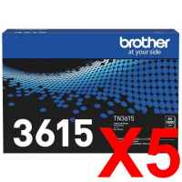 5 x Genuine Brother TN-3615 Toner Cartridge Ultra High Yield