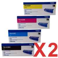 2 Lots of 4 Pack Genuine Brother TN-443 Toner Cartridge Set High Yield