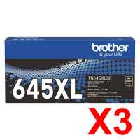 3 x Genuine Brother TN-645XLBK Black Toner Cartridge High Yield