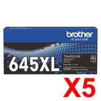 5 x Genuine Brother TN-645XLBK Black Toner Cartridge High Yield