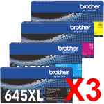 3 Lots of 4 Pack Genuine Brother TN-645XL Toner Cartridge Set High Yield