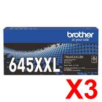 3 x Genuine Brother TN-645XXLBK Black Toner Cartridge Super High Yield