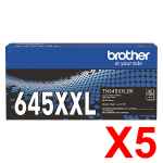 5 x Genuine Brother TN-645XXLBK Black Toner Cartridge Super High Yield