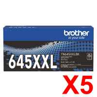 5 x Genuine Brother TN-645XXLBK Black Toner Cartridge Super High Yield