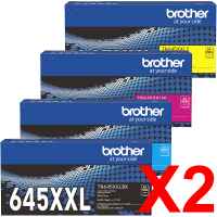 2 Lots of 4 Pack Genuine Brother TN-645XXL Toner Cartridge Set Super High Yield