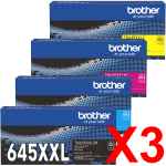 3 Lots of 4 Pack Genuine Brother TN-645XXL Toner Cartridge Set Super High Yield