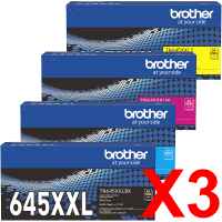 3 Lots of 4 Pack Genuine Brother TN-645XXL Toner Cartridge Set Super High Yield