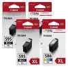 4 Pack Genuine Canon PG-595XL CL-586XL Ink Cartridge Set High Yield (2BK,2C)