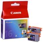 1 x Genuine Canon BCI-16C Colour Ink Cartridge Twin Pack