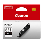 1 x Genuine Canon CLI-651BK Black Ink Cartridge