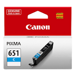 1 x Genuine Canon CLI-651C Cyan Ink Cartridge