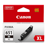 1 x Genuine Canon CLI-651XLBK Black Ink Cartridge High Yield