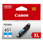 1 x Genuine Canon CLI-651XLC Cyan Ink Cartridge High Yield