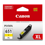 1 x Genuine Canon CLI-651XLY Yellow Ink Cartridge High Yield