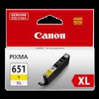 1 x Genuine Canon CLI-651XLY Yellow Ink Cartridge High Yield