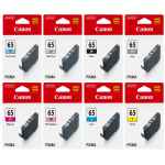 8 Pack Genuine Canon CLI-65 Ink Cartridge Set (1BK,1C,1M,1Y,1GY,1LGY,1PC,1PM)