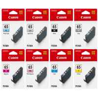 8 Pack Genuine Canon CLI-65 Ink Cartridge Set (1BK,1C,1M,1Y,1GY,1LGY,1PC,1PM)