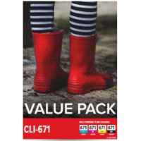 1 x Genuine Canon CLI-671 Ink Cartridge Value Pack