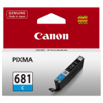 1 x Genuine Canon CLI-681C Cyan Ink Cartridge