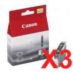 3 x Genuine Canon CLI-8BK Photo Black Ink Cartridge