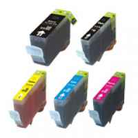 5 Pack Compatible Canon BCI-3e BCI-6 Ink Cartridge Set (1BK,1BK,1C,1M,1Y)