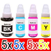 20 Pack Compatible Canon GI-60 GI60 Ink Bottle Set (5BK,5C,5M,5Y)