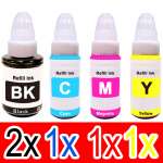 5 Pack Compatible Canon GI-60 GI60 Ink Bottle Set (2BK,1C,1M,1Y)