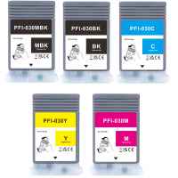 5 Pack Compatible Canon PFI-030 PFI030 Ink Cartridge Set (1BK,1MBK,1C,1M,1Y)