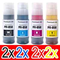 8 Pack Compatible Canon PFI-050 PFI050 Ink Bottle Set (2BK,2C,2M,2Y)  8 Pack Compatible Canon PFI-050 PFI050 Ink Bottle Set (2BK,2C,2M,2Y)