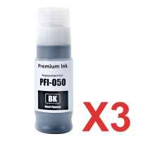3 x Compatible Canon PFI-050BK Black Ink Bottle  3 x Compatible Canon PFI-050BK Black Ink Bottle