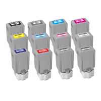 12 Pack Compatible Canon PFI-4100 Ink Cartridge Set (1MBK,1C,1M,1Y,1R,1GY,1CO,1PBK,1PC,1PM,1B,1PGY)