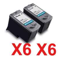 12 Pack Compatible Canon PG-40 CL-41 Ink Cartridge Set (6BK,6C)