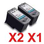 3 Pack Compatible Canon PG-40 CL-41 Ink Cartridge Set (2BK,1C)