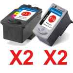 4 Pack Compatible Canon PG-510 CL-511 Ink Cartridge Set (2BK,2C)