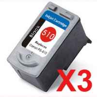 3 x Compatible Canon PG-510 Black Ink Cartridge