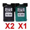 3 Pack Compatible Canon PG-640XL CL-641XL Ink Cartridge Set (2BK,1C)