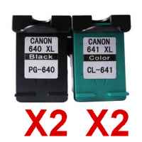 4 Pack Compatible Canon PG-640XL CL-641XL Ink Cartridge Set (2BK,2C)