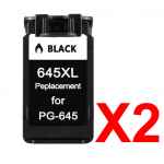 2 x Compatible Canon PG-645XL Black Ink Cartridge