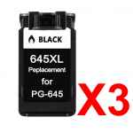 3 x Compatible Canon PG-645XL Black Ink Cartridge