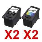 4 Pack Compatible Canon PG-660XL CL-661XL Ink Cartridge Set (2BK,2C)