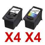 8 Pack Compatible Canon PG-660XL CL-661XL Ink Cartridge Set (4BK,4C)