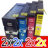 8 Pack Compatible Canon PGI-2600XL PGI2600XL Ink Cartridge High Yield Set (2BK,2C,2M,2Y)
