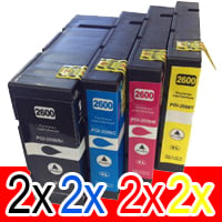 8 Pack Compatible Canon PGI-2600XL PGI2600XL Ink Cartridge High Yield Set (2BK,2C,2M,2Y)